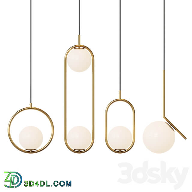 Hoop Duo Pendant light 3D Models