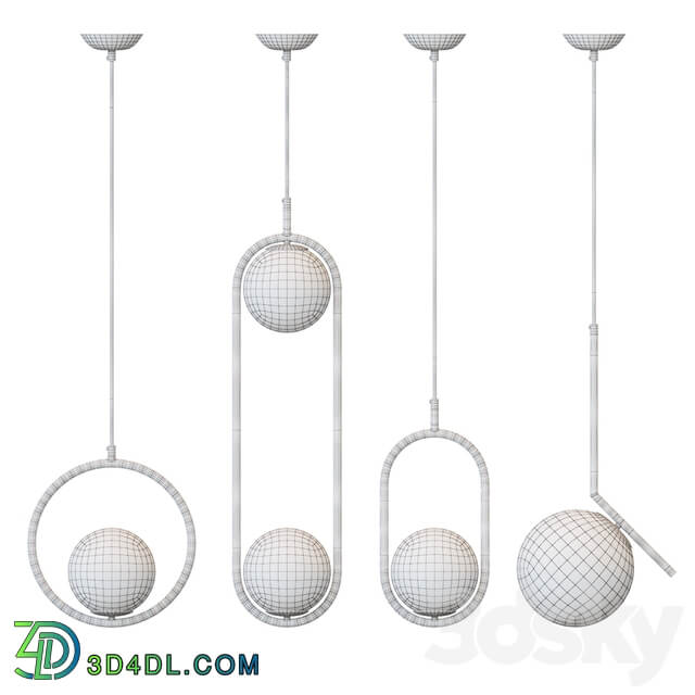 Hoop Duo Pendant light 3D Models