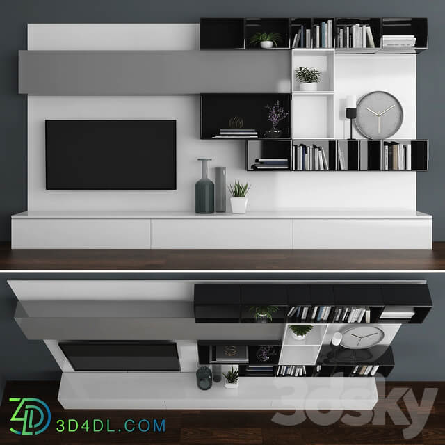 TV stand set 059 3D Models