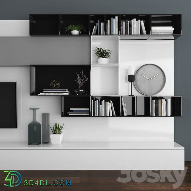 TV stand set 059 3D Models