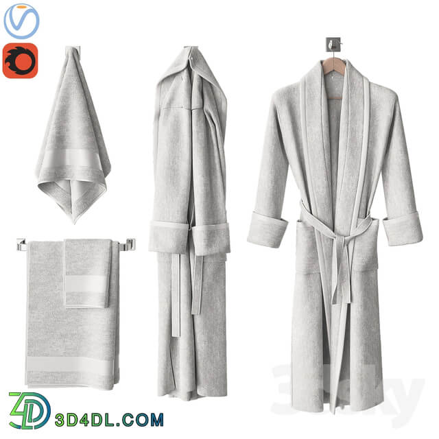 White bathrobe and towels