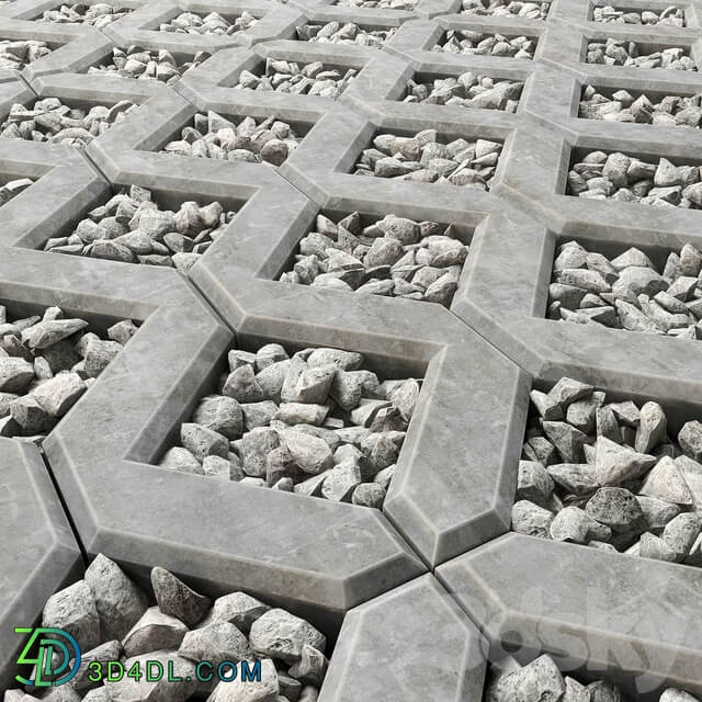 Square gravel stone 3D Models