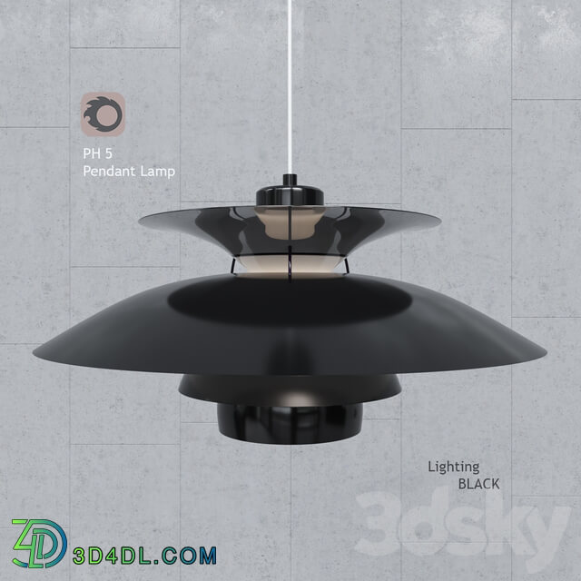 Pendant lamp Louis Poulsen PH5 Black Pendant Lamp Pendant light 3D Models