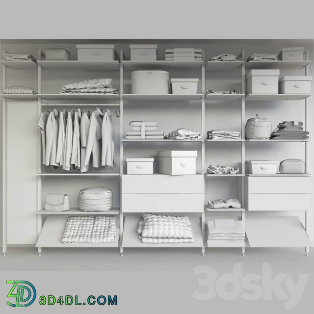 Dressing room with clothes shoes and other clothes. clothing Other 3D Models