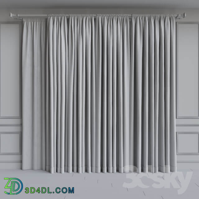 Set of curtains on the cornice 21. Beige gamut