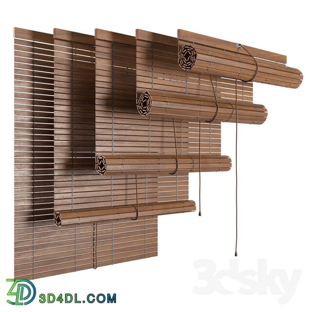 Wood roller blind