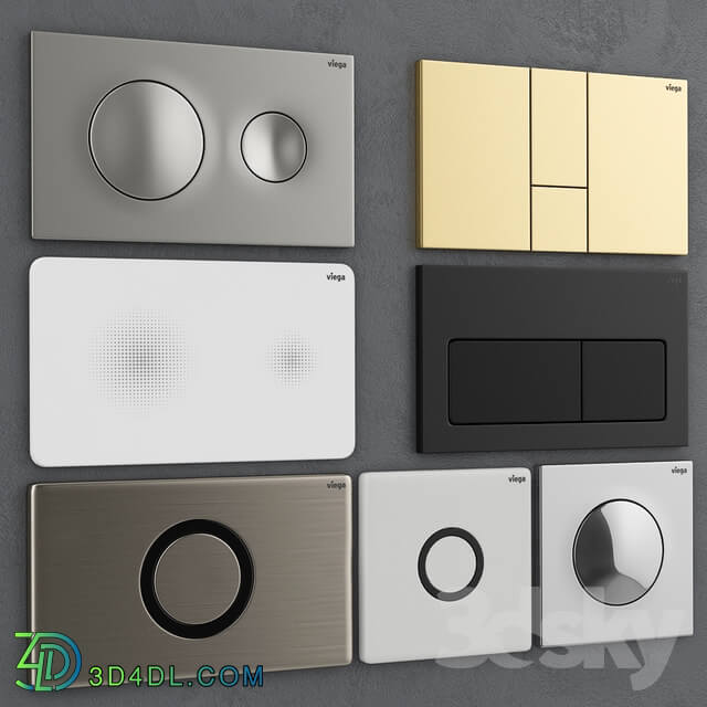 Bathroom accessories Flush buttons for installing Viega 1