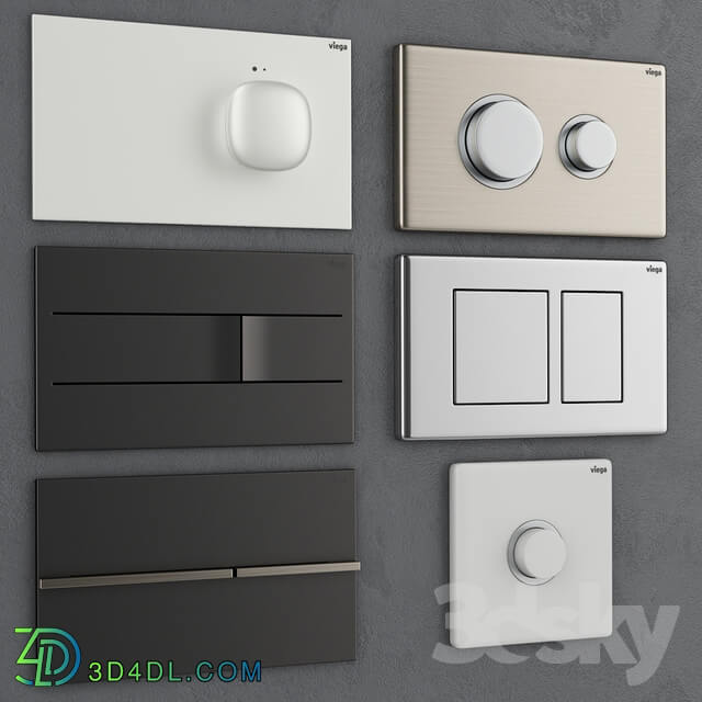 Bathroom accessories Flush buttons for installing Viega 2