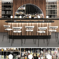 Pub in classic style with a collection of strong alcohol. Alcohol 3D Models 