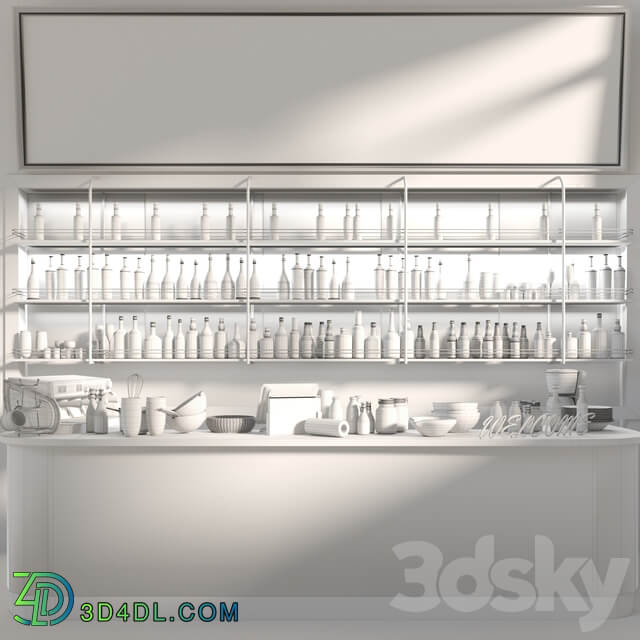 Design project of a restaurant with its own collection of wine and spirits 2 3D Models