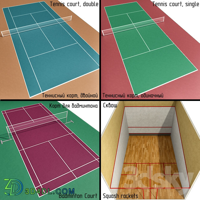 Court tennis badminton squash