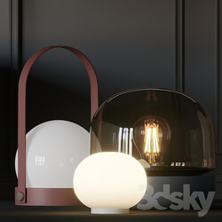 Carrie Stone and Mini Glo Ball T Table Lamps 