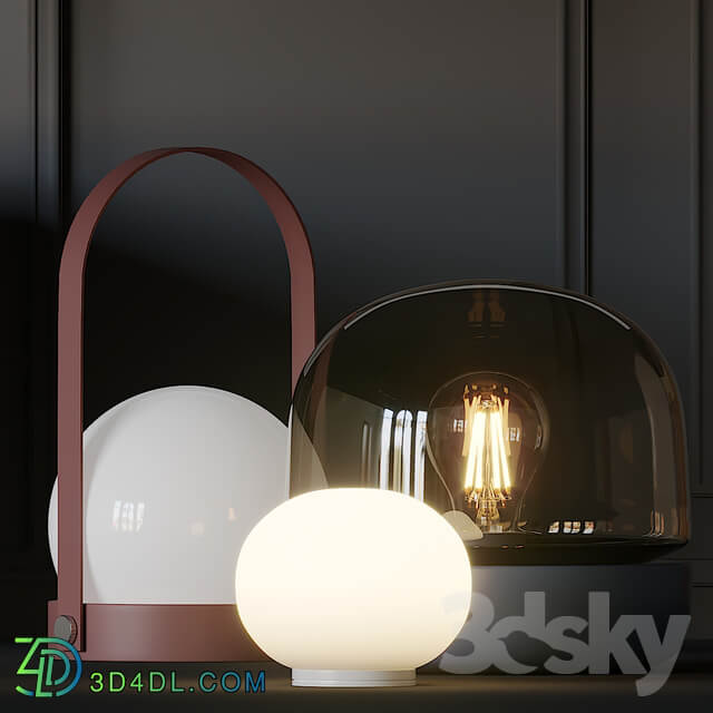 Carrie Stone and Mini Glo Ball T Table Lamps