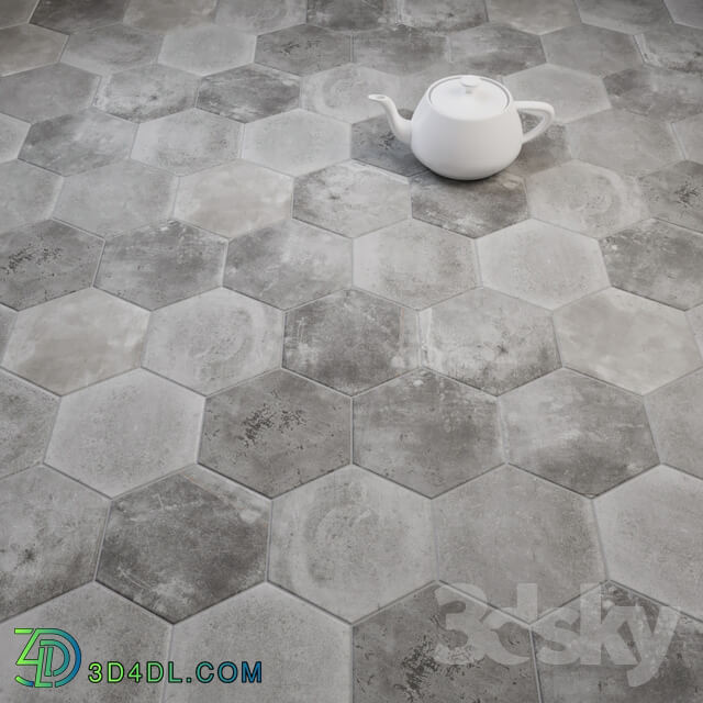 CIR Miami Esagona Dust Gray Ex Polvere Tile Set