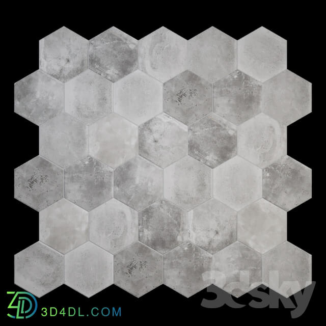 CIR Miami Esagona Dust Gray Ex Polvere Tile Set