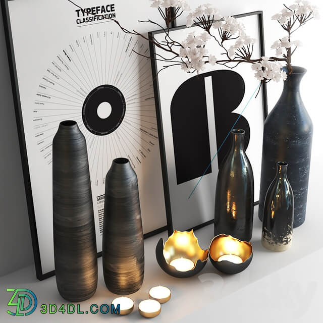 set527 black vases