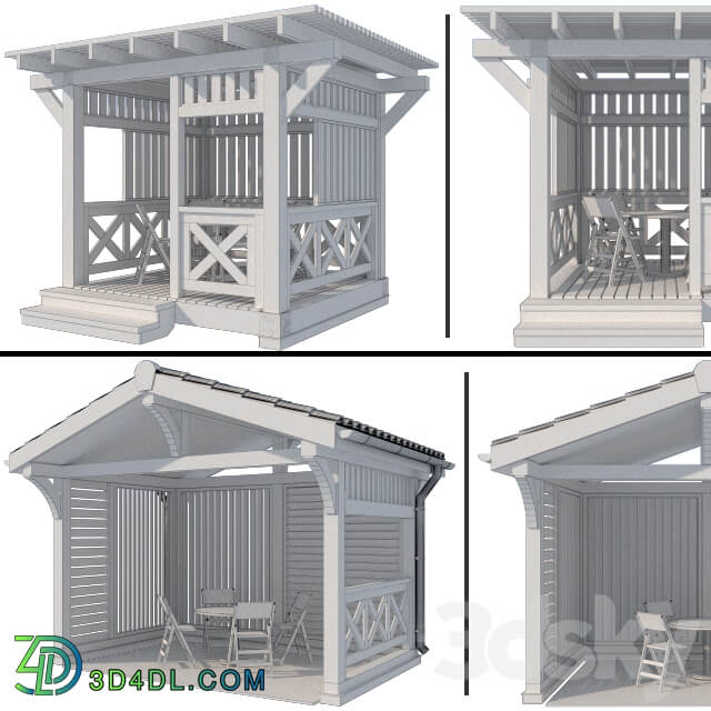 Arbor in a modern style 2 options Other 3D Models