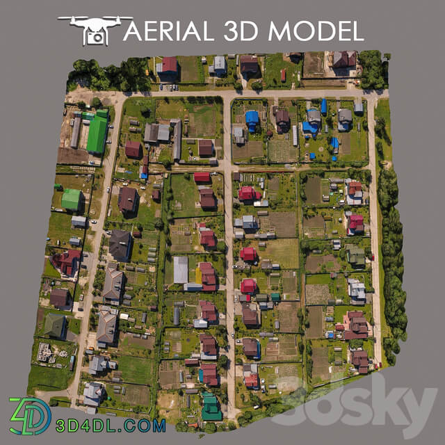 Aerial scan 10 Urban environment 3D Models