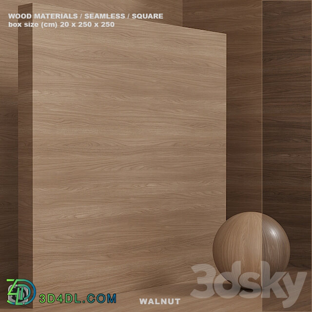 Wood walnut material seamless set 76