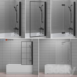 Curtains for bathtubs and bathtubs Radaway and Villeroy Boch set 62 