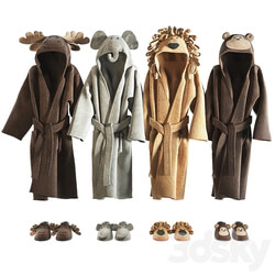 RH Baby bathrobe Animal set 002 Clothes 3D Models 