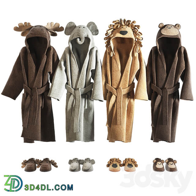 RH Baby bathrobe Animal set 002 Clothes 3D Models