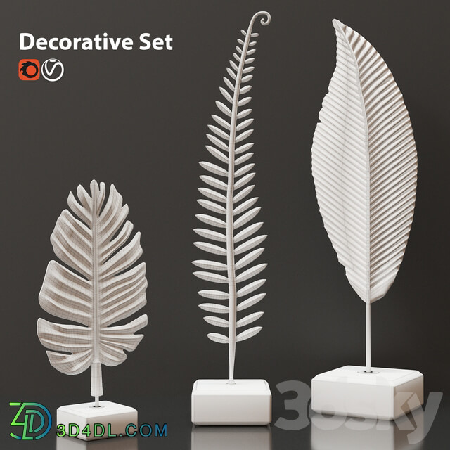 Golden leaves decorative set