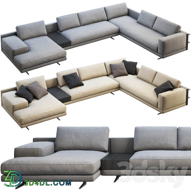Poliform Mondrian chaise lounge sofa