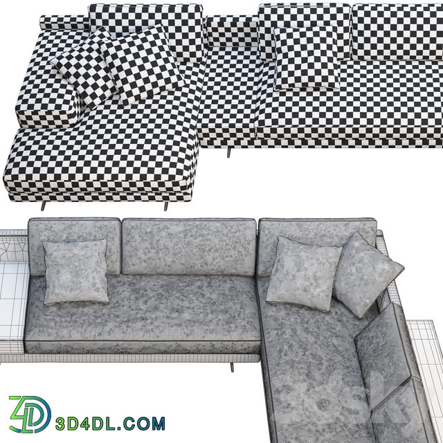 Poliform Mondrian chaise lounge sofa