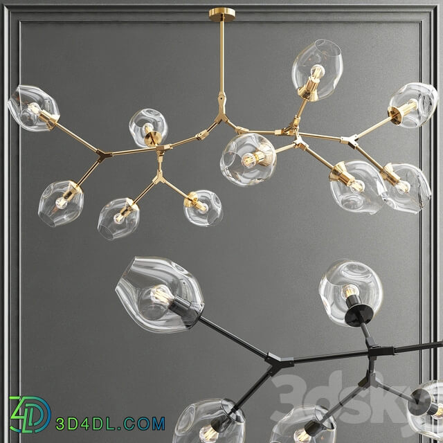 Branching bubble chandelier Pendant light 3D Models