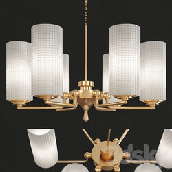 Brass and glass chandelier Pendant light 3D Models 