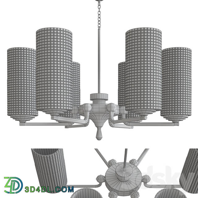 Brass and glass chandelier Pendant light 3D Models