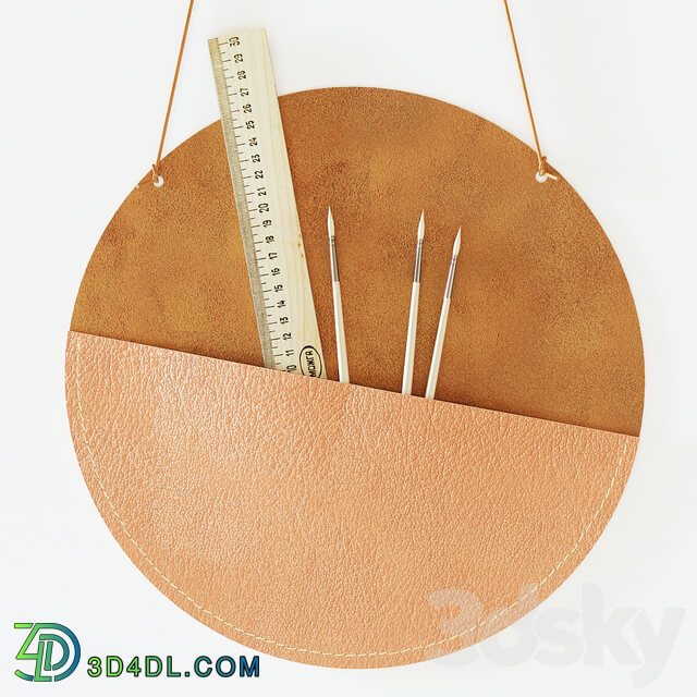 Leather wall pocket