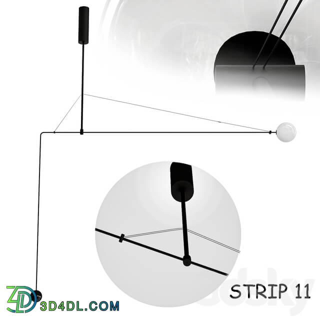 Strip 11 Pendant light 3D Models