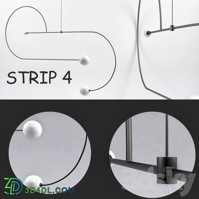 Strip 4 Pendant light 3D Models