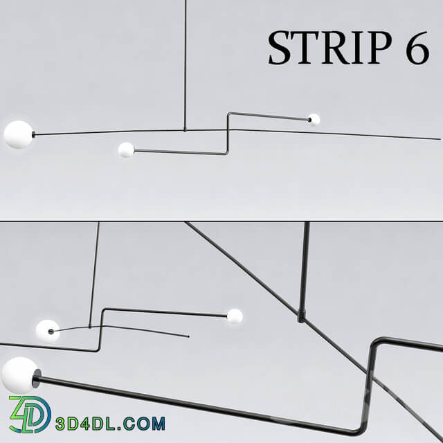 Strip 6 Pendant light 3D Models