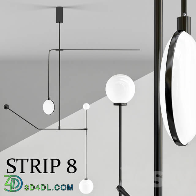 Strip 8 Pendant light 3D Models
