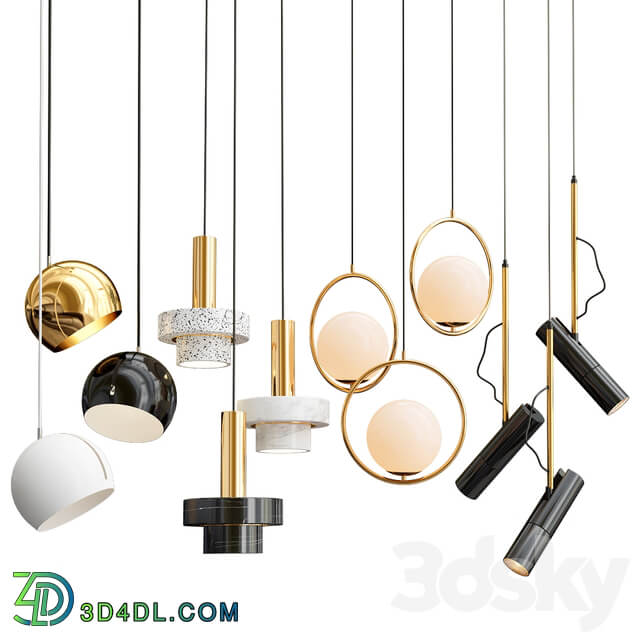 Collection pendants Pendant light 3D Models