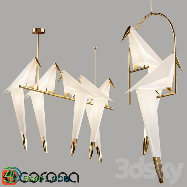 Perch light chandelier 5 and 2 heads Pendant light 3D Models