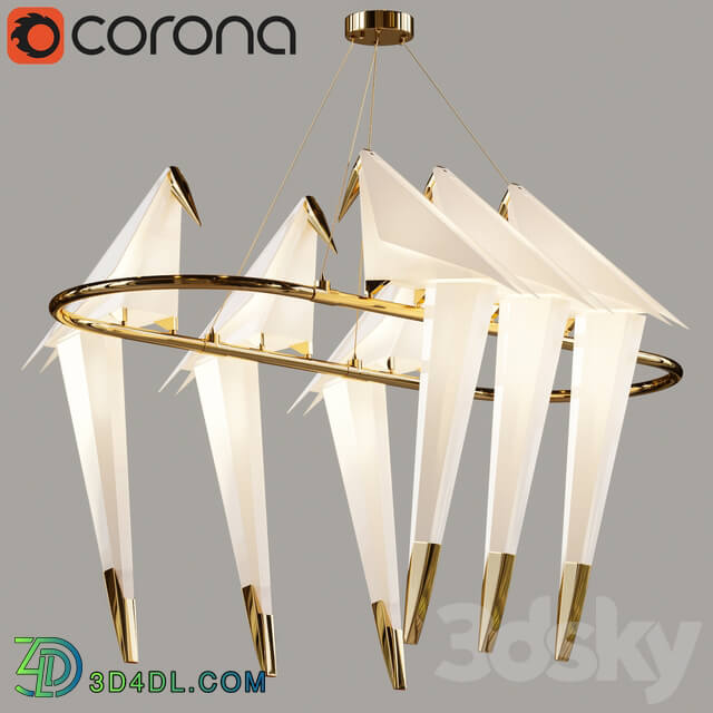 Perch light chandelier 6 heads Pendant light 3D Models