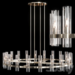 Restoration Hardware RAVELLE ROUND CHANDELIER 60 Nickel Pendant light 3D Models 