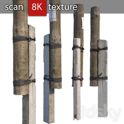 Pillar with concrete support 3D Models 