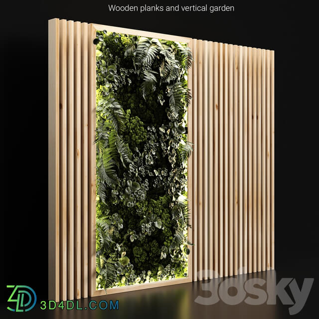 Fitowall Wooden planks and vertical garden