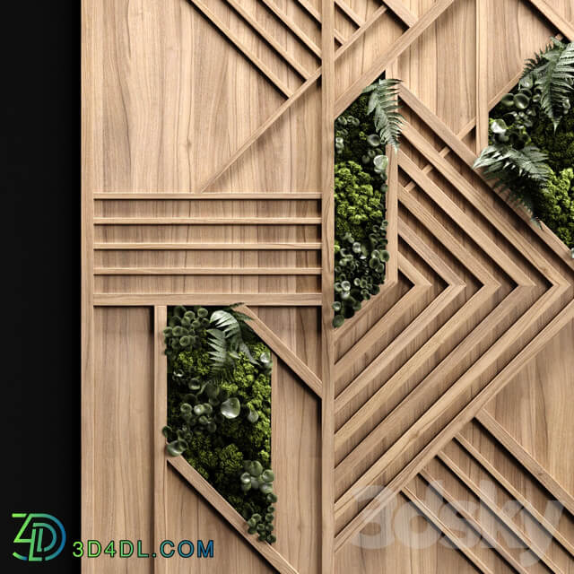 Wooden panels and vertical garden 3