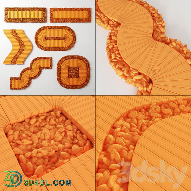 Pebble lawn flooring 3D Models