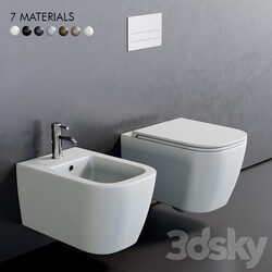 Esedra by SDR Ceramiche Quadra Wall Hung WC 