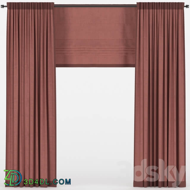 Curtains with a Roman curtain