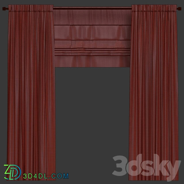 Curtains with a Roman curtain