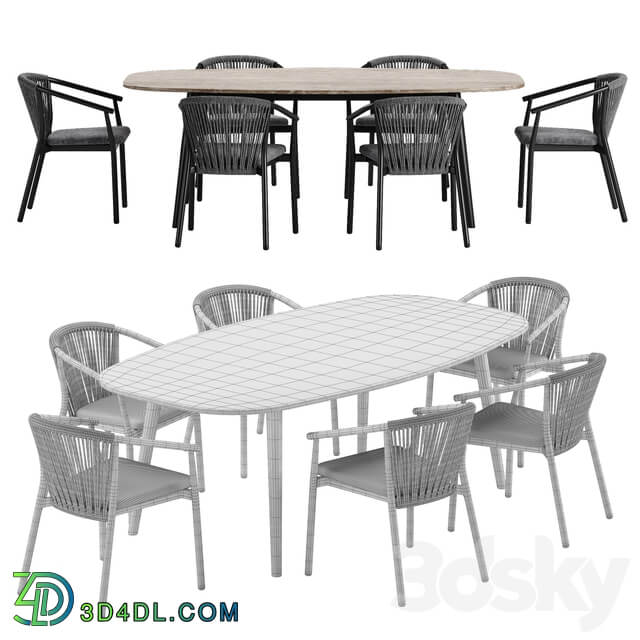 Table Chair Varaschin smart chair ellisse table set