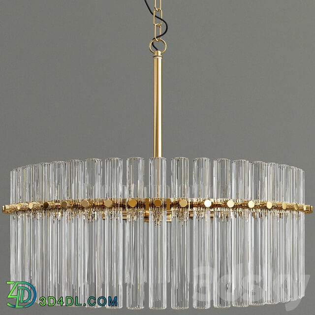 Casandra 4 light Brushed Brass Pendant Crystal Chandelier Pendant light 3D Models